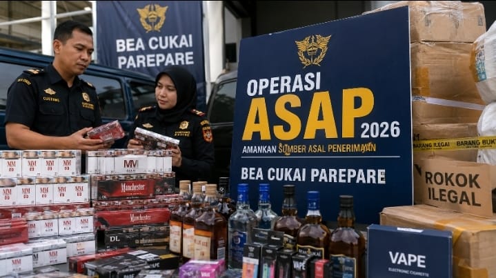 Bea Cukai Parepare Selamatkan Potensi Kerugian Negara Rp3,567 Miliar dari Operasi ASAP 2026