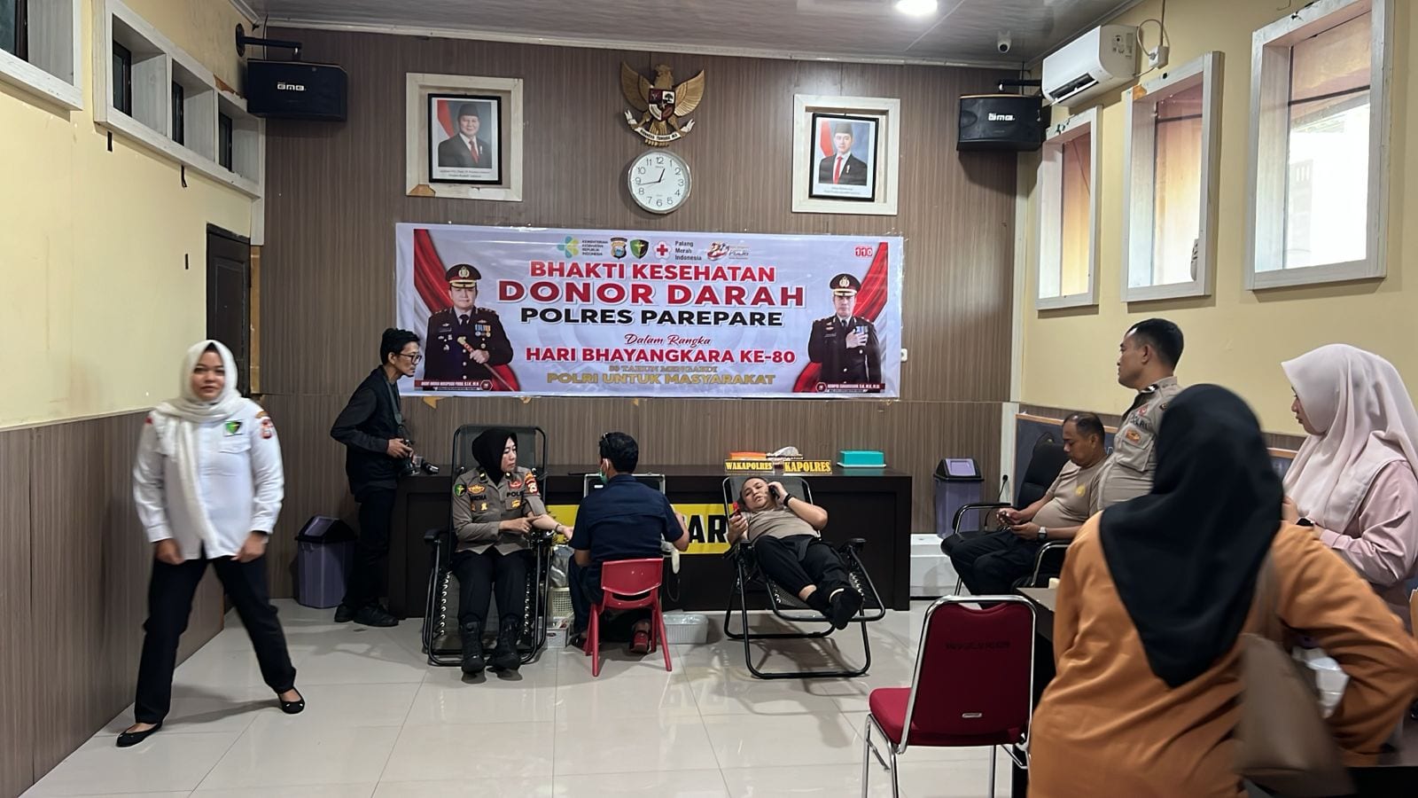 Donor Darah Serentak Hari Bhayangkara Ke-80, Polres Parepare Hasilkan 69 Kantong Darah