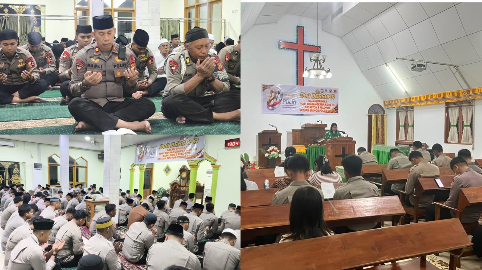 Beda Ibadah, Satu Doa: Brimob Sulsel Sambut HUT Bhayangkara ke-80
