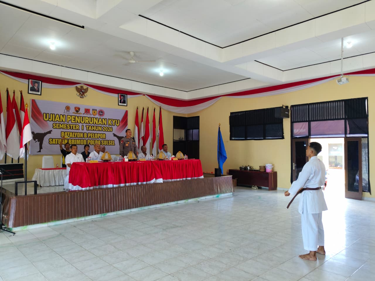 Batalyon B Pelopor Gelar Ujian Penurunan KYU Semester I 2026, Kompol Dr. Ramli Tekankan Peningkatan Kompetensi