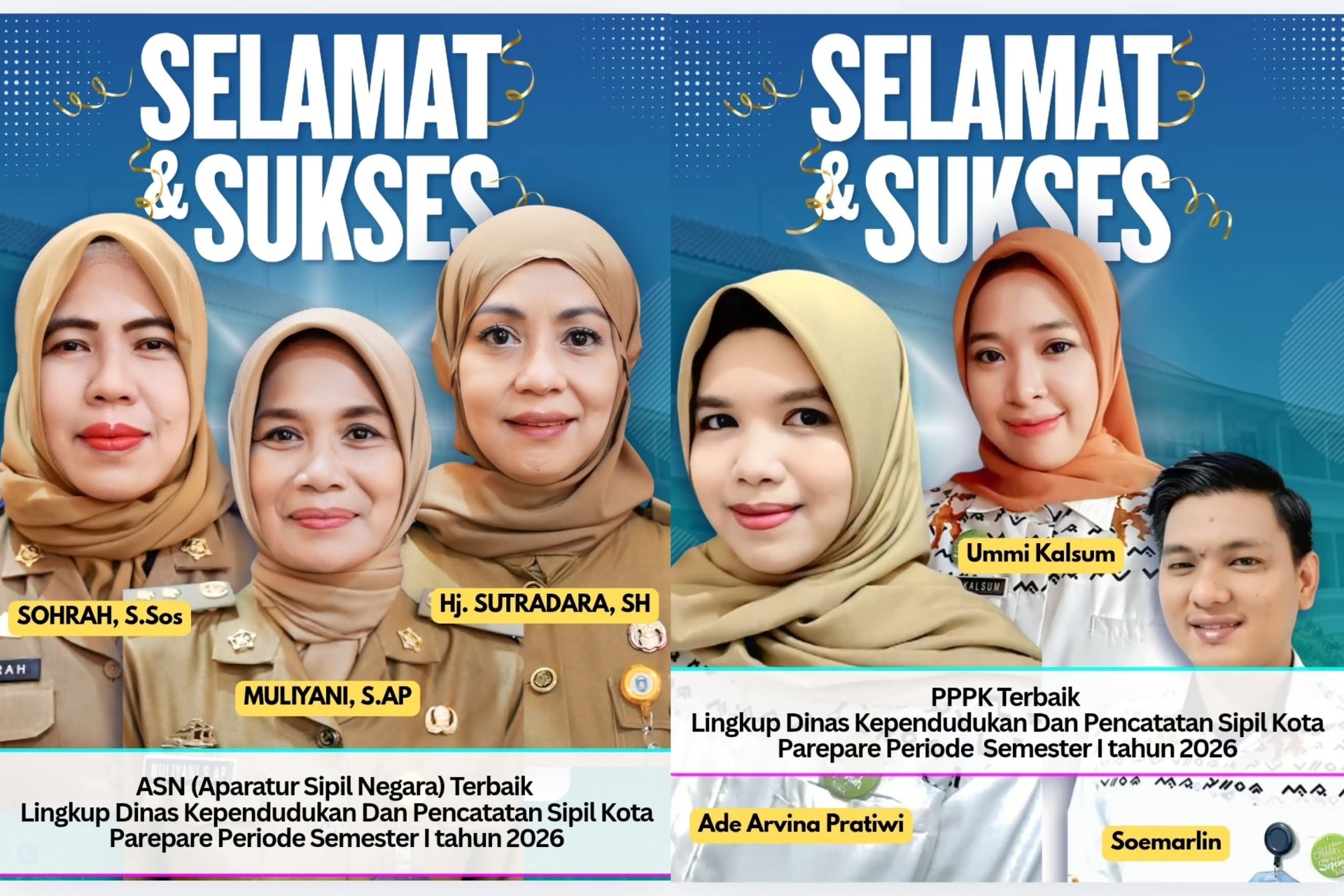 Disdukcapil Parepare Beri Penghargaan ASN dan PPPK Terbaik Semester I 2026