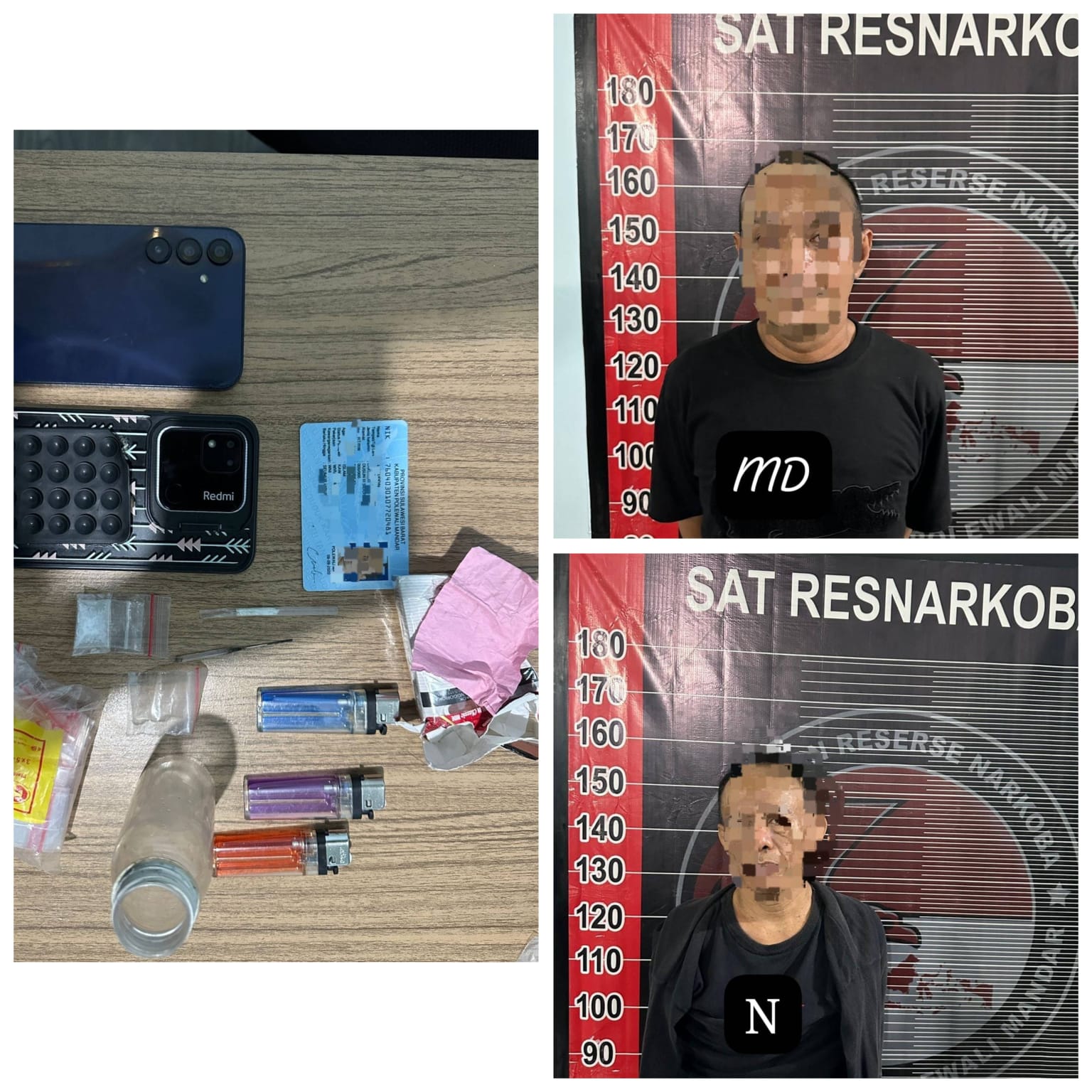 Dua Terduga Pelaku Penyalahgunaan Narkotika Diamankan, Polres Polman Sita Sabu di Wonomulyo