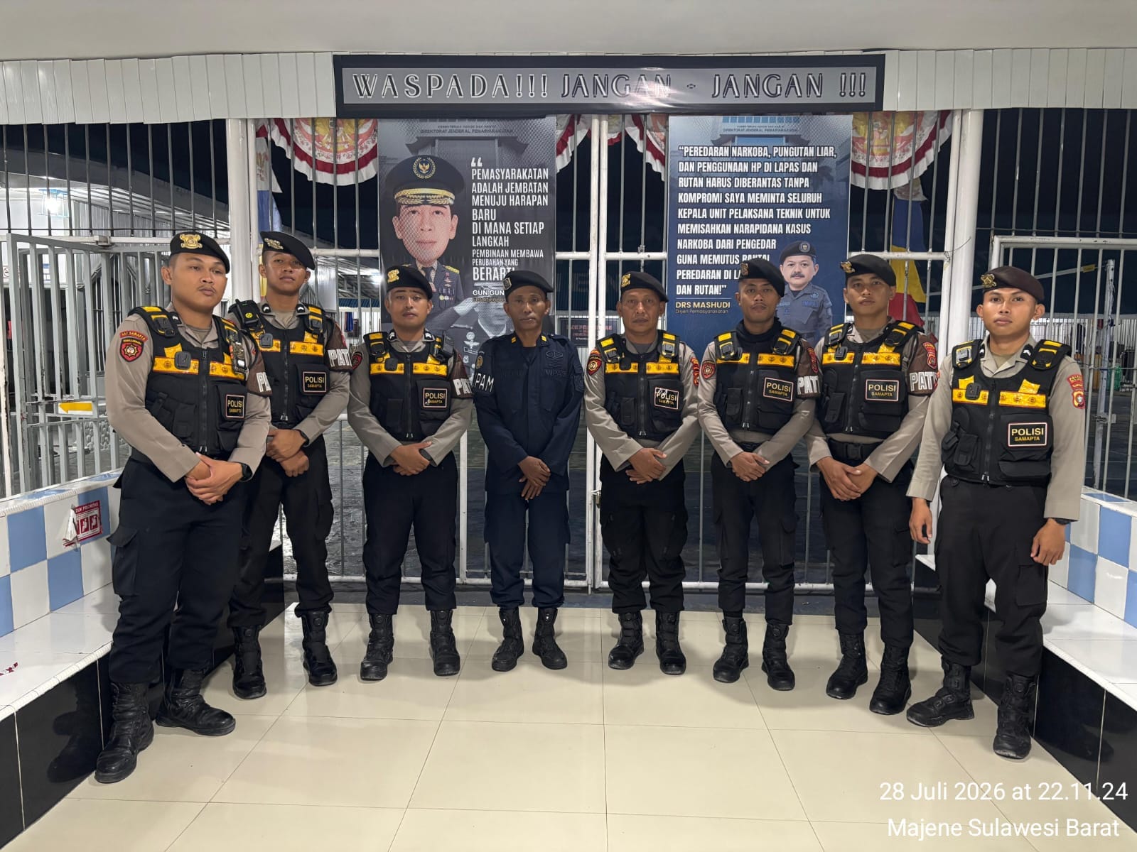 Patroli Malam Sat Samapta Polres Majene Pastikan Keamanan Rutan Kelas IIB Tetap Terjaga 