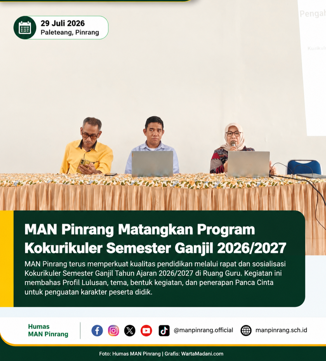 MAN Pinrang Matangkan Program Kokurikuler Semester Ganjil 2026/2027