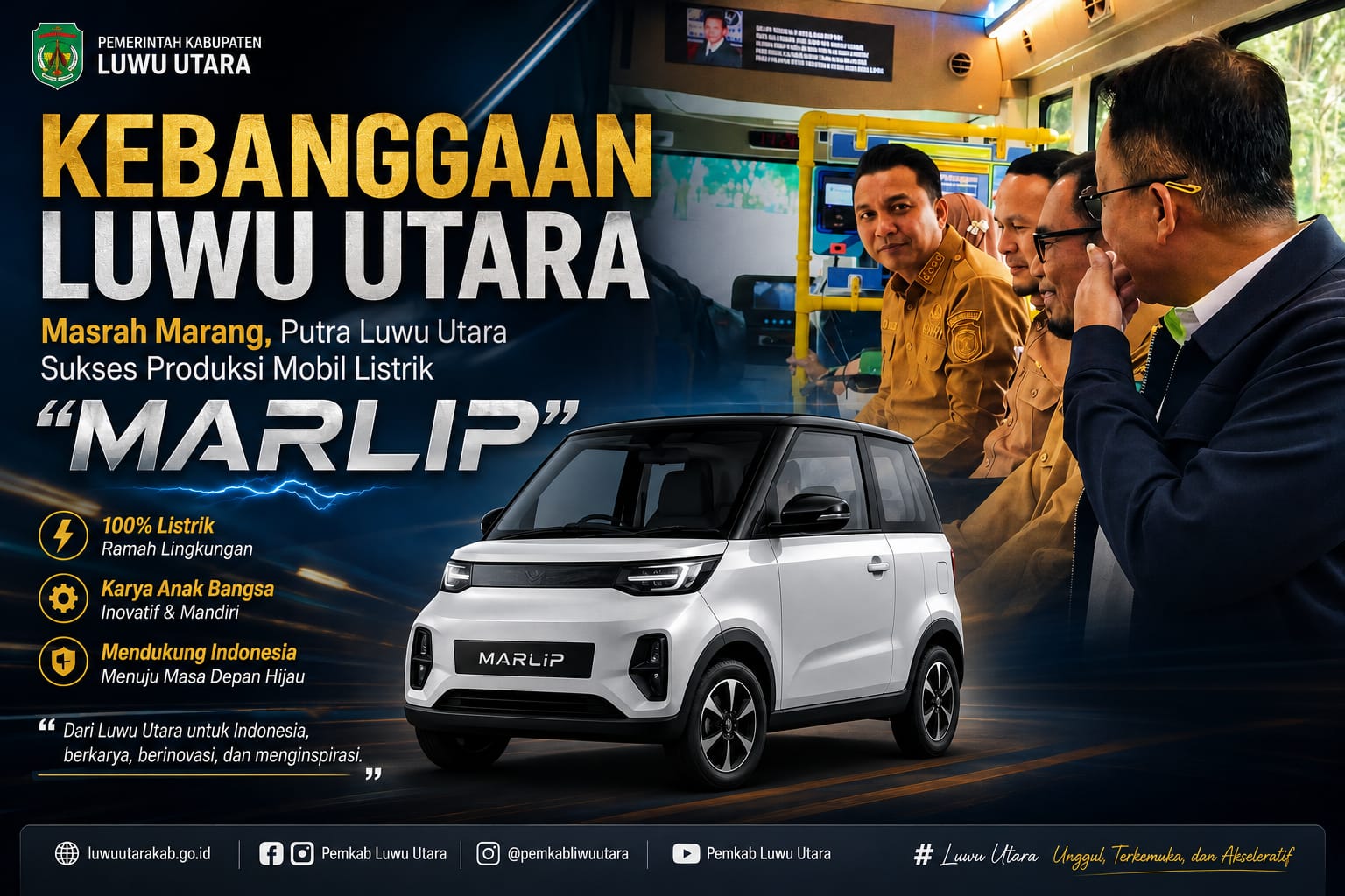 Kebanggaan Luwu Utara: Masrah Marang, Putra Daerah Sukses Produksi Mobil Listrik “Marlip