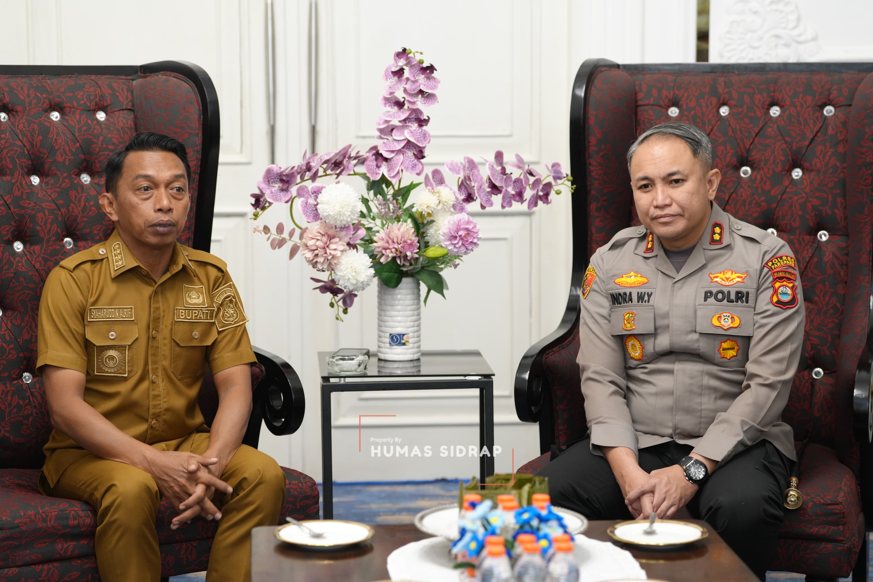 Kapolres Sidrap Bahas Kamtibmas dengan Bupati