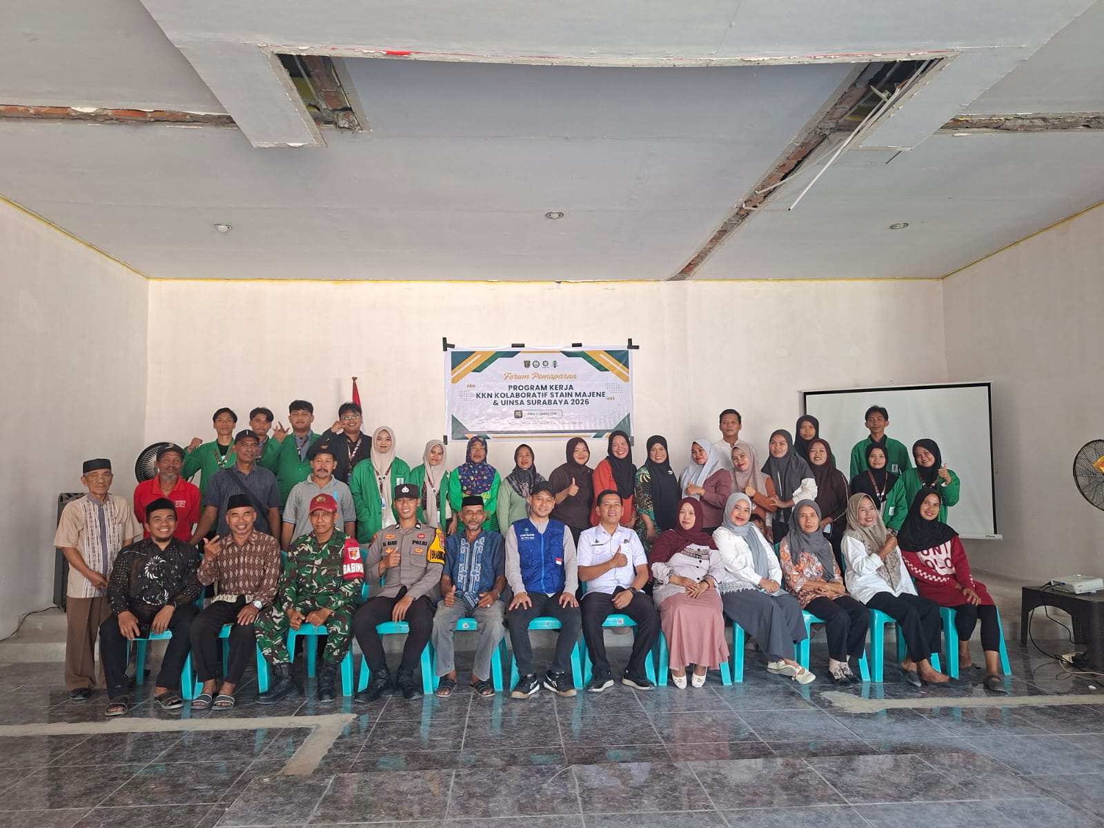 Bhabinkamtibmas Rappang Barat Hadiri Seminar Program Kerja KKN Kolaborasi STAIN Majene dan UINSA Surabaya
