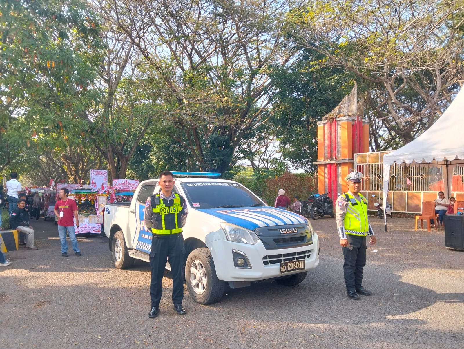 Satlantas Polres Polman Kawal Pawai Bentor PAUD-TK Se-Kecamatan Polewali