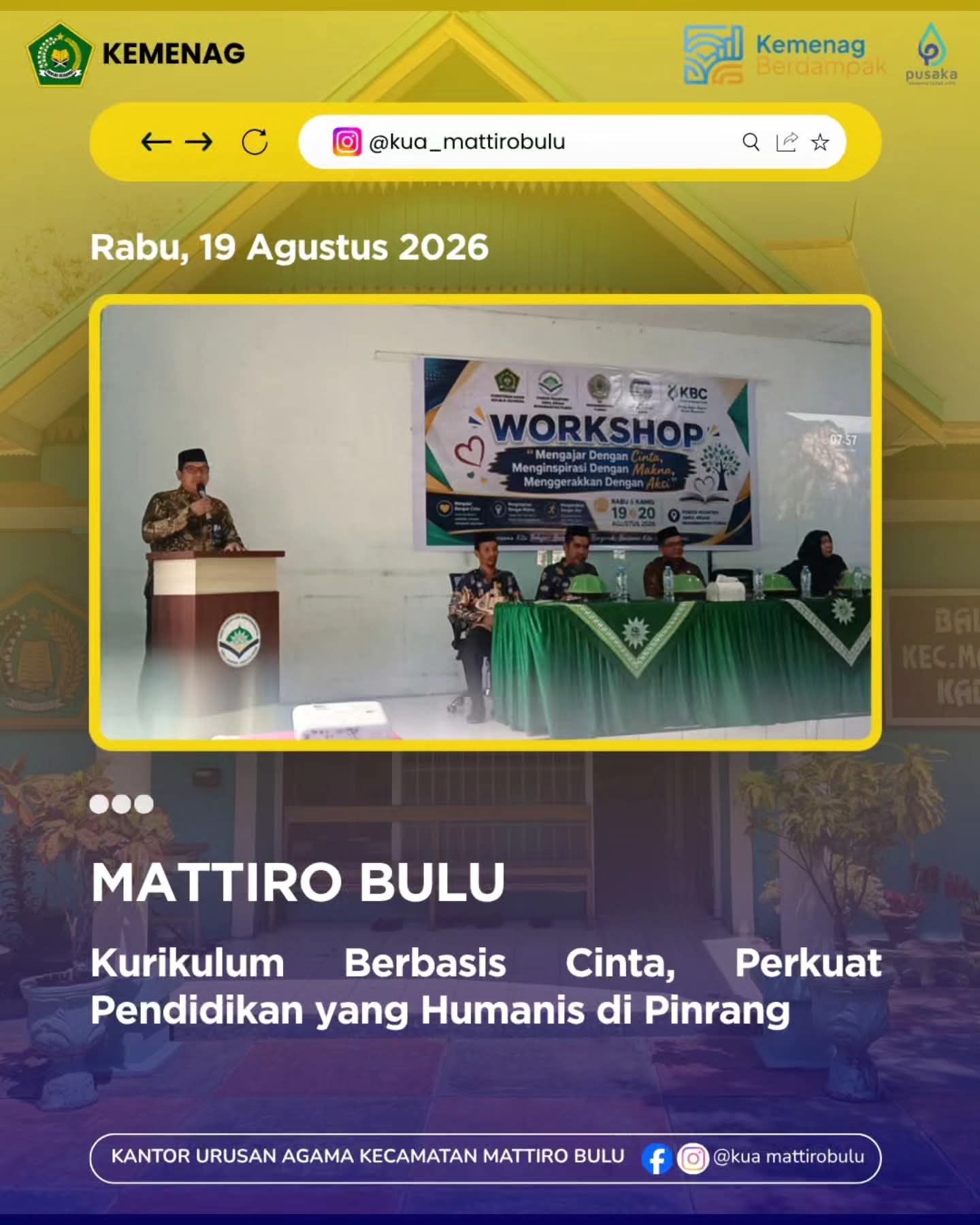Workshop di Darul Arqam, KUA Mattiro Bulu Dukung Pendidikan Berbasis Cinta
