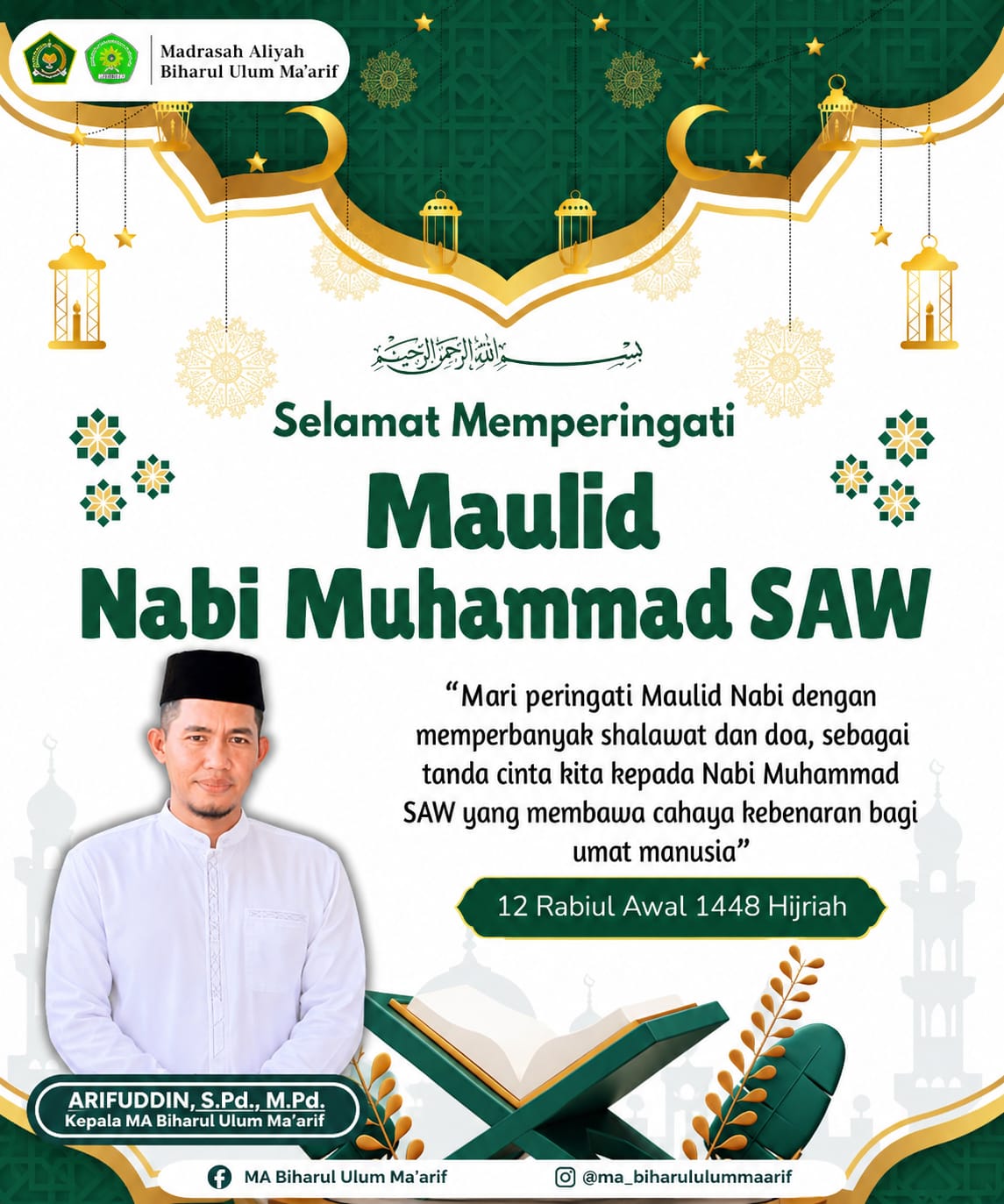 MA Biharul Ulum Ma’arif Ajak Perbanyak Shalawat di Maulid Nabi