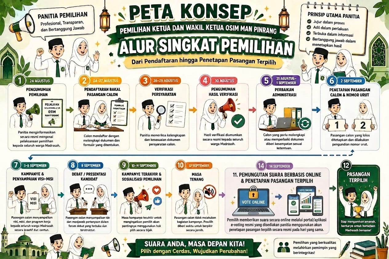 Regenerasi Kepemimpinan Dimulai, MAN Pinrang Buka Pendaftaran Calon Ketua-Wakil OSIM 2026/2027
