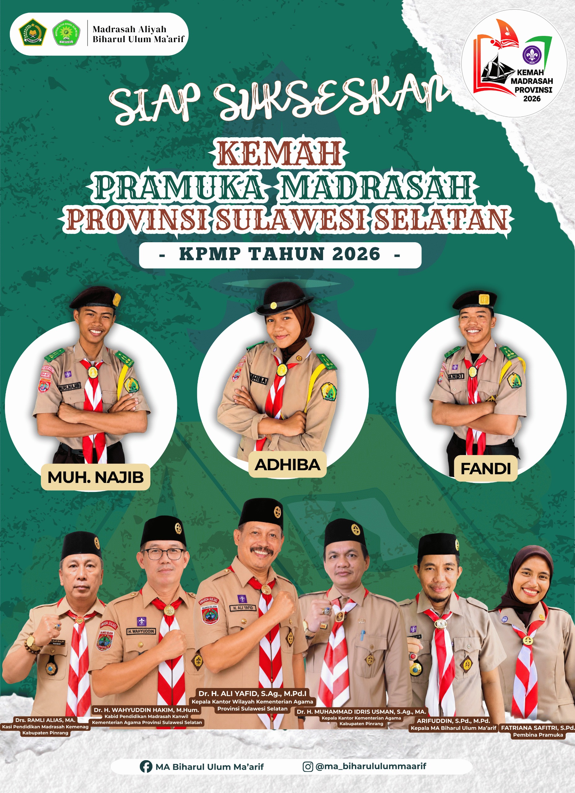 Tiga Pramuka MA Biharul Ulum Ma’arif Siap Tampil di KPMP Sulsel 2026