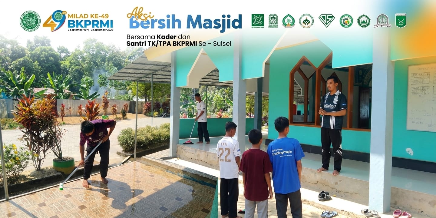 Meriahkan Milad ke-49, DPD BKPRMI Luwu Utara Gelar Aksi Bersih-bersih Masjid
