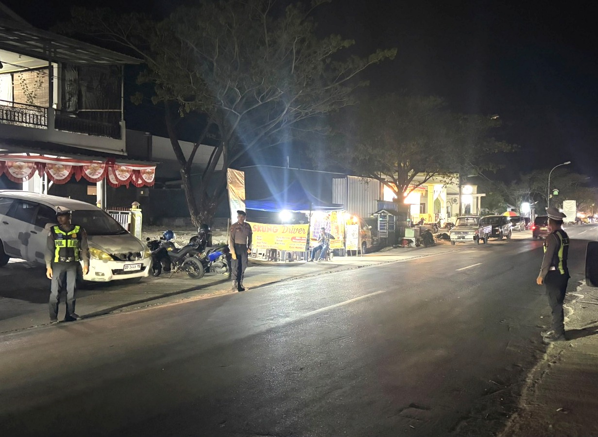 Patroli Malam Polres Majene Sasar Ruas Jalan Hasanuddin hingga Batas Kota, Cegah Kriminalitas dan Pelanggaran Lalin