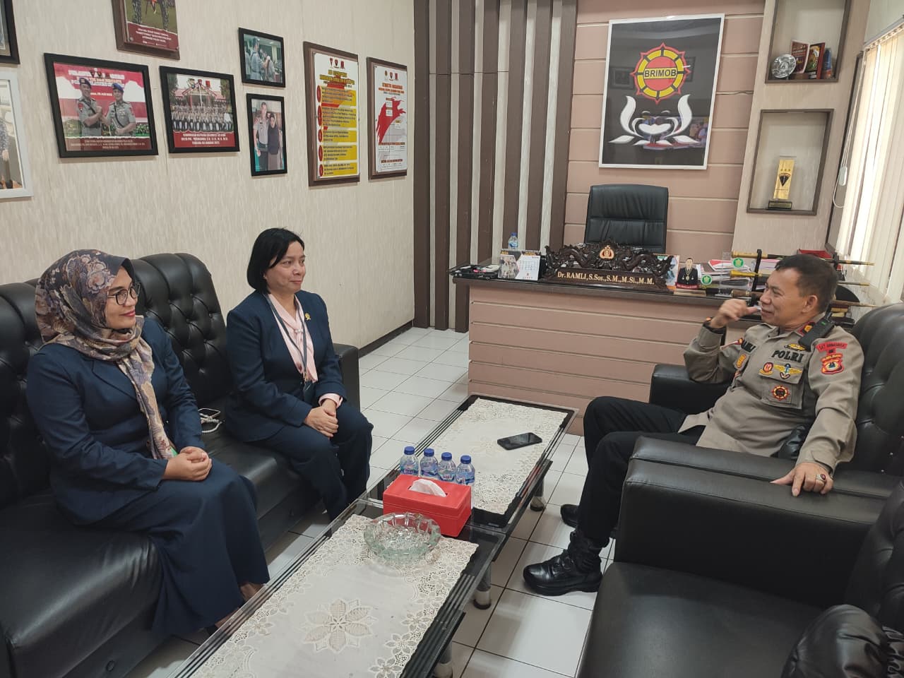 Komandan Batalyon B Pelopor Sambut Kunjungan Ketua PN Parepare
