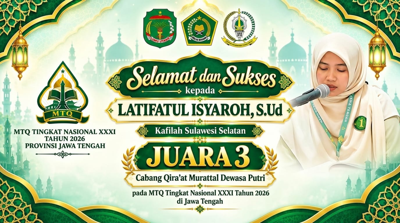 Jejak Manis Latifatul Isyaroh, Kembali Harumkan Nama Luwu Utara di MTQ XXXI Tingkat Nasional