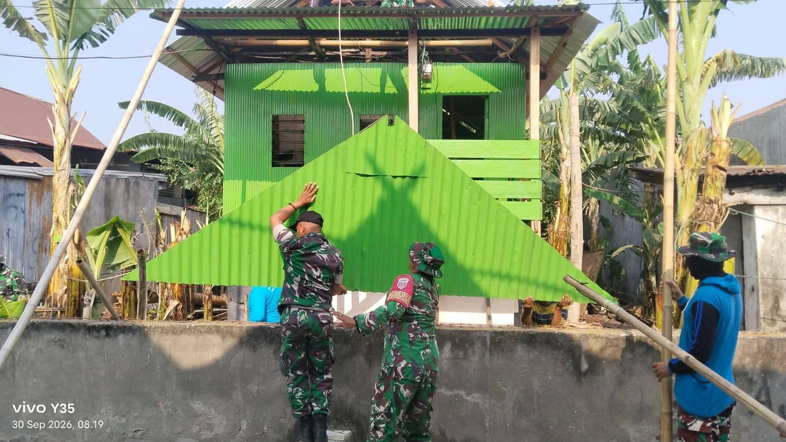 Koramil 1404-08/Lanrisang Tuntaskan Rehab Rumah Warga Pinrang