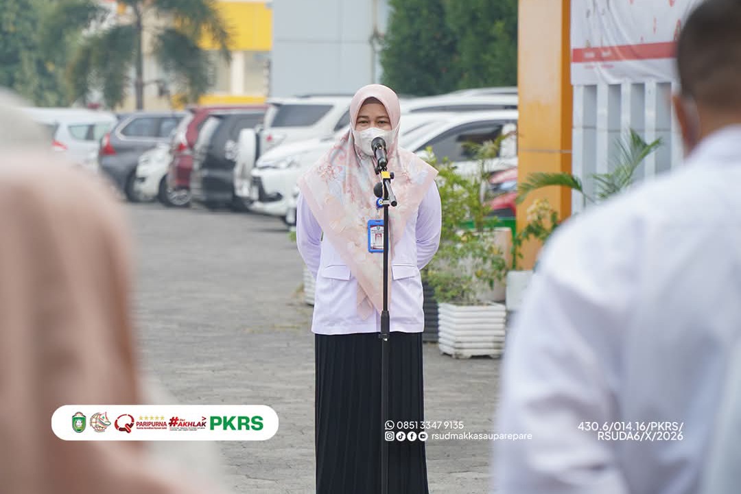 Apel Pagi RSUD Andi Makkasau, Pegawai Diingatkan Pakai Masker
