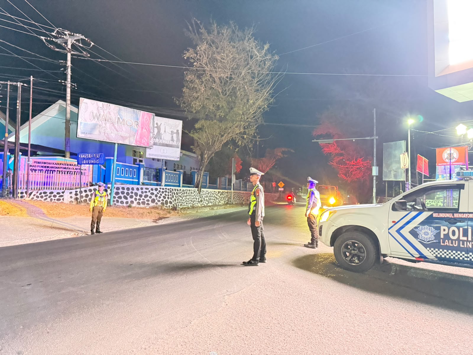 Patroli Blue Light Satlantas Majene Sasar Jalan Gatot Subroto dan Hasanuddin, Jaga Kamseltibcarlantas Malam Hari