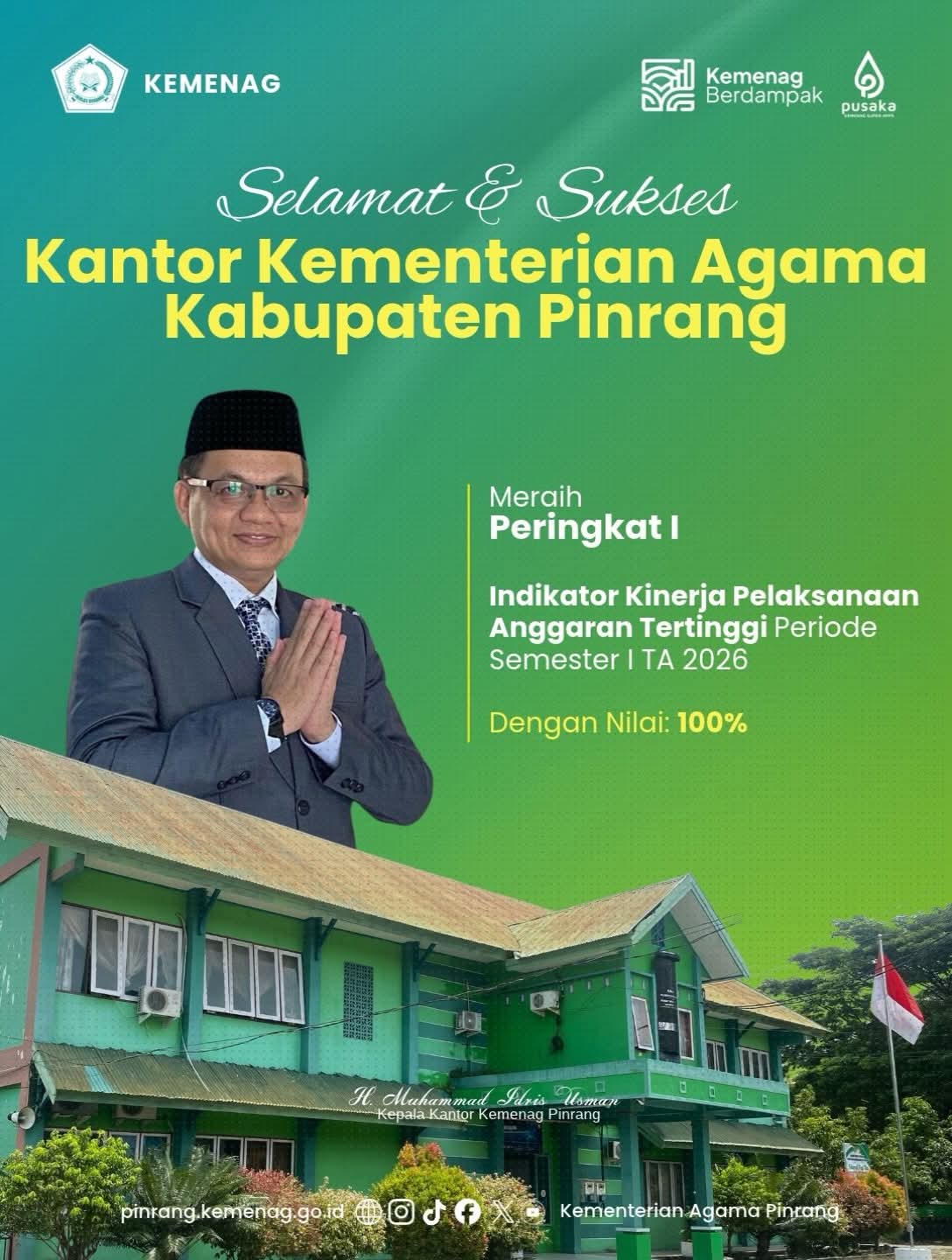 Kemenag Pinrang Raih Nilai Sempurna IKPA, Ini Indikator Penilaiannya