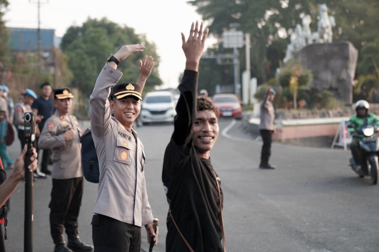Polres Parepare Kawal Aspirasi PMII dan Jaga Kelancaran Lalu Lintas