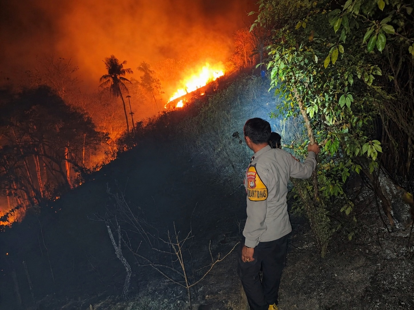 Api Mengamuk di Salabulo Majene, Polsek Banggae, Damkar dan Warga Berjibaku Padamkan Kebakaran