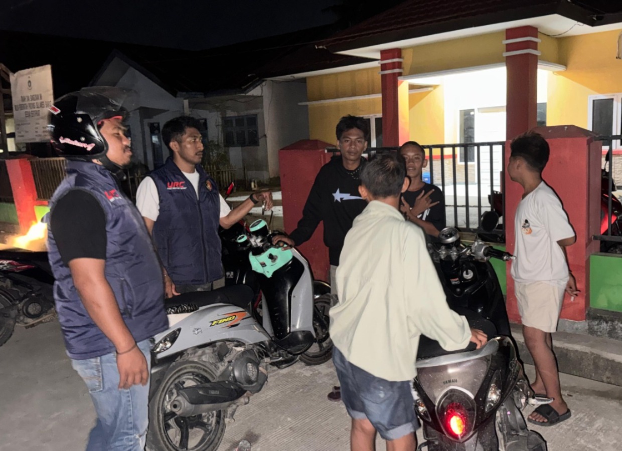 Persempit Ruang Gerak Pelaku Kejahatan, Tim URC Polres Majene Gelar Patroli Malam