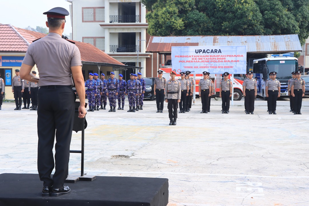 Kapolres Majene Pimpin Upacara Sumpah Pemuda 2026, Kobarkan Semangat Patriotisme