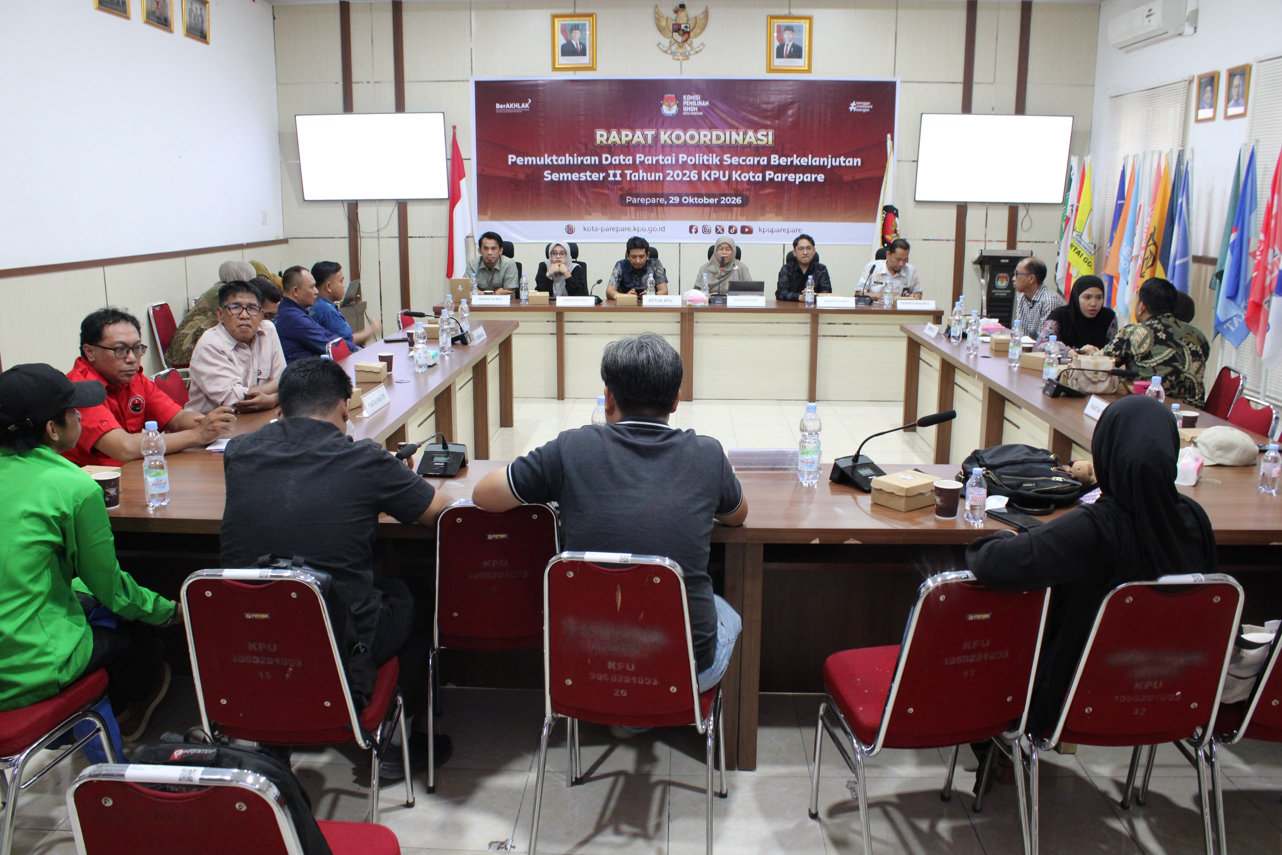 KPU Kota Parepare Laksanakan Rakor Pemutakhiran Data Partai Politik Berkelanjutan Semester II Tahun 2026
